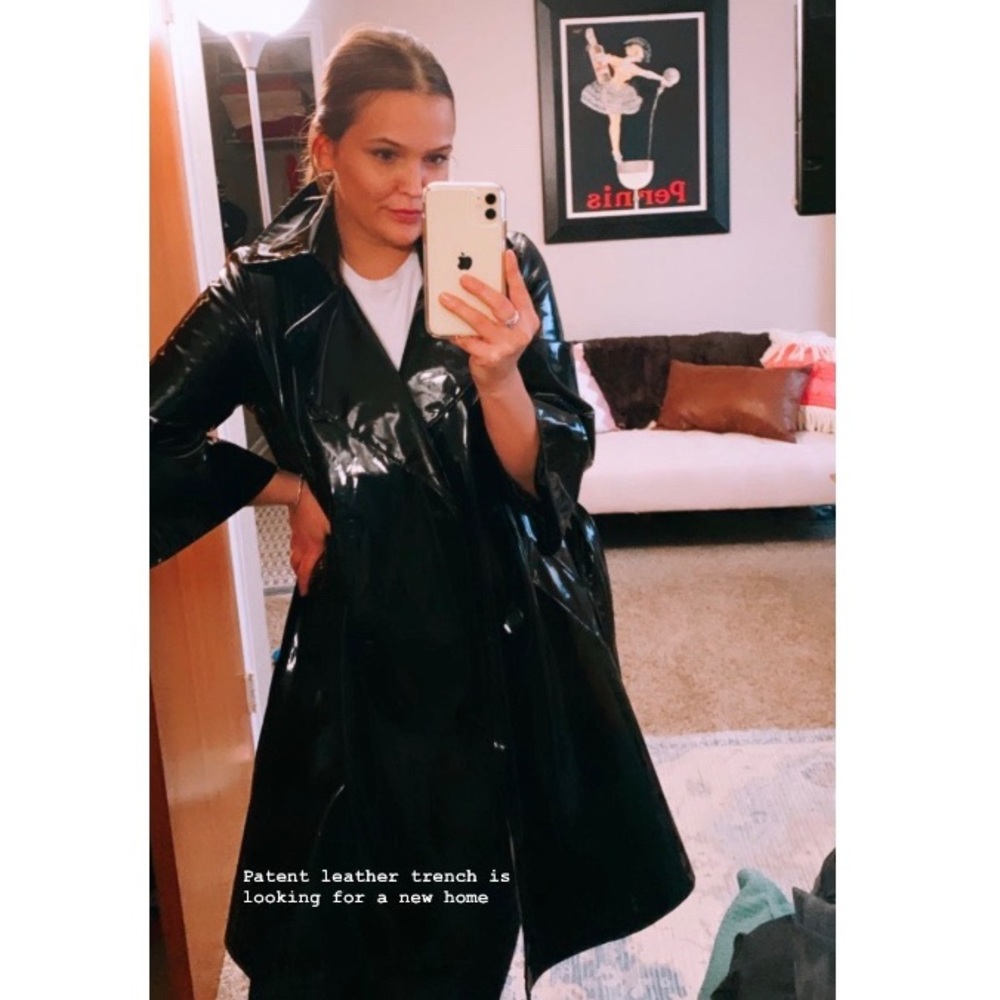 Black Patent Leather Trench Coat